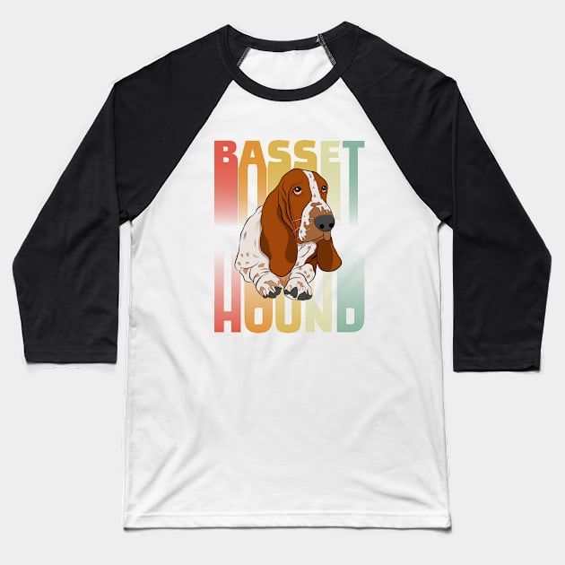 Basset Hound - Basset Hound Retro Baseball T-Shirt by Kudostees